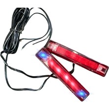 Gcstore 2ADET  Kırmızı+Mavi 12VOLT Yapıştırma Dekor LED Lamba Iç ve Dış Uyumlu