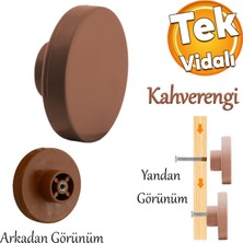 Badem10 Plastik Yuvarlak Düz Kahverengi Renk Oda Mobilya Mutfak Dolabı Kapak Kulpu Çekmece Kulbu 1 Adet