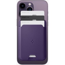 Spigen MagFit iPhone için MagSafe özellikli 3 Kartlı Manyetik Cüzdan Valentinus Wallet Purple - AFA06268