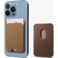 Spigen MagFit iPhone için MagSafe özellikli Kartlı Manyetik Cüzdan Valentinus Brown - AFA03854