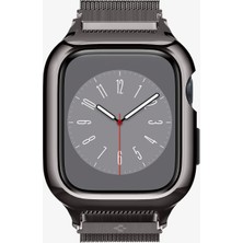 Spigen Apple Watch 45mm (Seri 9/8/7) Kılıf & Kordon Kayış Metal Fit Pro Graphite - ACS04585