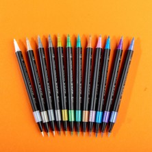 MONT MARTE mm Premium Çift Uçlu Marker Metalik Fırça/kurşun 12'li
