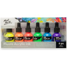 mm Premium Floro Akrilik Mürekkep 6 Adet x 20ML