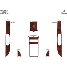 Marscockpitdesign Hyundai Atos Konsol-Maun Kaplama 1998-2006 6 Parça