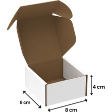 Packanya 8X8X4 - 25 Adet Beyaz Kilitli E Ticaret Karton Kargo Kutusu