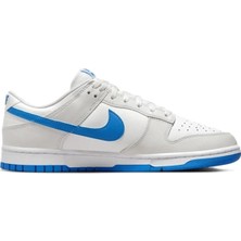 Nike Dunk Low Retro Leather Erkek Sneaker Hakiki Deri Beyaz Mavi Swoosh Spor Ayakkabı