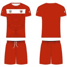 Sportech Kurt Motifli Yeni Nesil Türkiye-Azerbaycan Forma Takımı K0169 (Tek Kelime Isim ve Numara Yazılır) 116