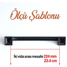 Siyah Kulp Metal Mobilya Çekmece Dolabı Mutfak Dolap Kulpları Kapak Kulbu Kulpu 224 Mm-22.4 cm