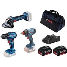 Bosch Professionel Gsr 185-LI + Gdx 180-LI + Gws 180-LI (2x 4.0 Ah, Gal 18V-40) + Raf Toolbag In Carton - 0615990N3P