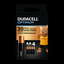 Duracell Optimum AA Pil (4'lü paket), Alkalin Pil 1,5V, LR6 MX1500