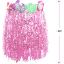 Pandoli Yetişkin Çocuk Uyumlu Hawaii Eteği Pembe Renk 40 cm