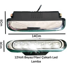 Gcstore 12 Volt Mavi Beyaz LED  Çakar Lamba Panjur Içi Ayak Altı Araç Iç ve Dış Uyumlu  Çakar Lamba 2li