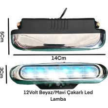 Gcstore 12 Volt Mavi Beyaz LED  Çakar Lamba Panjur Içi Ayak Altı Araç Iç ve Dış Uyumlu  Çakar Lamba 2li