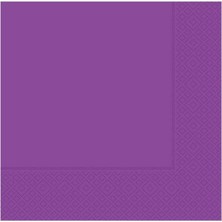 Pandoli 16 Adet Düz Mor Renk Kağıt Parti Peçetesi 33 cm