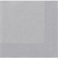 Pandoli 16 Adet Düz Gümüş Renk Kağıt Parti Peçetesi 33 cm