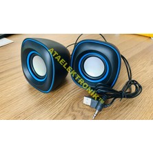 Ata Elektronik 1+1 Multimedya USB Bilgisayar Laptop Uyumlu Hoparlör Speaker Kablolu USB AUX