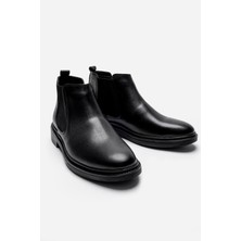 Lusive Hakiki Deri Siyah Erkek Bot LUASS25AL0033