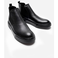 Lusive Hakiki Deri Siyah Ultra Rahat ve Hafif Chelsea Erkek Bot LUASS25AL0026