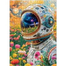 Ekart Ahşap Mdf Puzzle Yapboz Astronot ve Çiçekler 500 Parça 50*70 cm