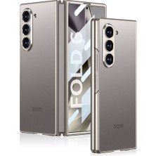 Rona Store Galaxy Z Fold 6 Kılıf Titanyum Metal Tasarımlı Zore Kıpta Caz Kapak-Titanyum-Gri