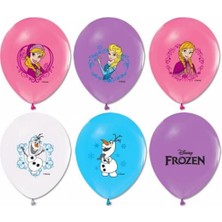 Hayaller Dükkanı Balon 10 Lu  4+1 Frozen Baskılı Pastel Renk