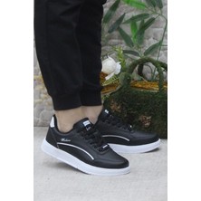 Fort Wks 2765 Siyah Beyaz Hafif Rahat Sneaker Kadın Spor Ayakkabı