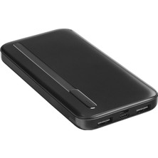 Hytech H10 10000MAH Micro+Type C Girişli Powerbank Siyah Taşınabilir Pil Şarj Cihazı