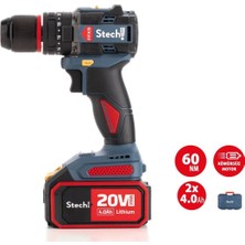 Stechend SX22 Akülü Darbeli Matkap 2 x 4 Amper Akü (20V)