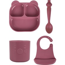 Pandish Beslenme Seti Mamma, Hamham, Bubu, Bibsy Velvet Purple -Bordo