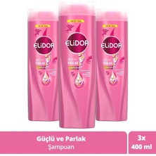 Elidor Güçlü ve Parlak E Vitamini Makademya Yağı Kolajen Saç Bakım Şampuanı 400 ml x 3