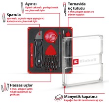 Einhell 28 Parçalı hassas ve elektronikçi tamir seti (hassas uçlar, tornavida uç tutucu, eğimli cımbız, plastik açma aparatı, levye, açma aleti, açma kazıyıcı, plastik vantuz)