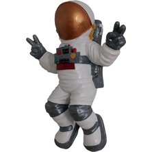 Taru Pasaj "renkli Akrilik Boyama ile Polyester Astronot Dekorasyon Parçası- Dekoratif Uzay Temalı Biblo"