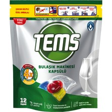 Tems 4 Etkili Bulaşık Makinesi Kapsül Deterjanı 12 Adet