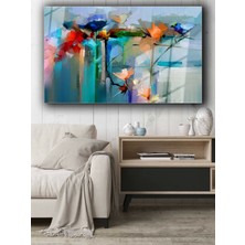 Bestablo Soyut Ağaç Ve Kuş Cam Tablo Bestablo