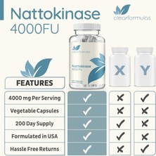 Dietary Supplement Nattokinase 4000 Fu 200 Kapsul High Potency Premium Quality Usa