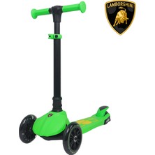 Lamborghini Lisanslı L5 Katlanabilir Işıklı 3 Tekerlekli Çocuk Scooter Yeşil