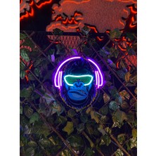 Neonite 'Goril' Işıklı Ve Uv Baskılı Neon Led Dekoratif Duvar Tabelası (34x40cm)