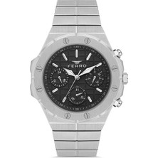 Ferro Quartz Çelik Gri Siyah Kadran Fonksiyonları Aktif 42 mm Erkek Kol Saati