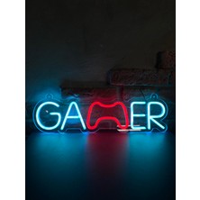 Neonite 'Gamer' Işıklı Neon Led Dekoratif Duvar Yazısı Tabelası (48x12cm)