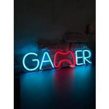 Neonite 'Gamer' Işıklı Neon Led Dekoratif Duvar Yazısı Tabelası (48x12cm)