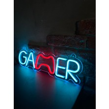 Neonite 'Gamer' Işıklı Neon Led Dekoratif Duvar Yazısı Tabelası (48x12cm)