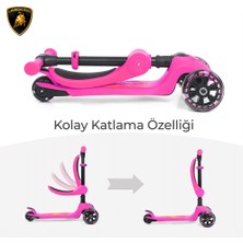 Lamborghini L5 2in1 Katlanabilir Oturaklı Işıklı 3 Tekerlekli Çocuk Scooter