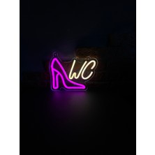 Neonite 'Kadın Wc' Işıklı Neon Led Dekoratif Duvar Yazısı Tabelası (28x20cm)