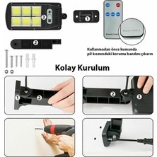Hareket Sensörlü Kumandalı 3 Modlu LED 2 Adet Solar Güneş Enerjili Bahçe Sokak Lambası
