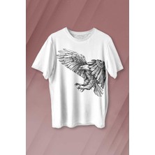 Kendim Seçtim Kartal Black Eagle Baskılı Beyaz Tişört