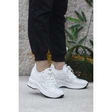 Fort Guja 24K304 Beyaz Taş Detaylı Kalın Taban Sneaker Kadın Ayakkabı