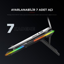 Rampage S47 Coolflow 5 Adet Kırmızı LED Fan 1 USB 7 Farklı Kademe Ayarı 10 17.3 Notebook Soğutucu Stand