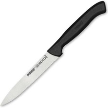 38049 Ecco Tırtıklı Sebze, Et, Biftek Steak Bıçağı 12 cm - Siyah
