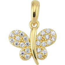 goldkupe 14 Ayar Altın Yusufçuk Taşlı Kolye Ucu 0,98 gr