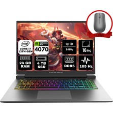 Casper Excalibur Intel Core İ9-13900HX 24GB 4tb SSD RTX4070/8GB 16'' Qhd Windows 11 Pro Taşınabilir Bilgisayar G911.1390-DF70X-C & Anzar Mouse G9111390DF70XC364